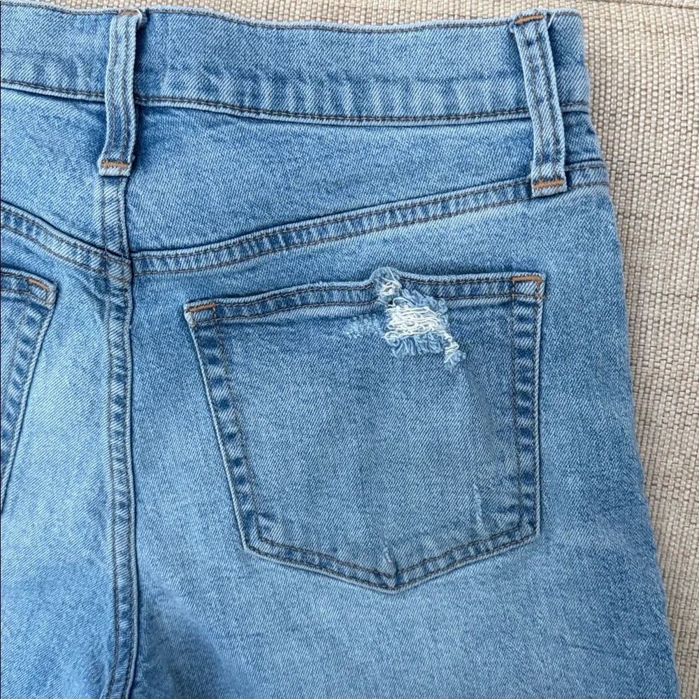 J. Crew Jean Shorts Faded Zipper Fly 5 Pocket Raw Hem Lightly Distressed